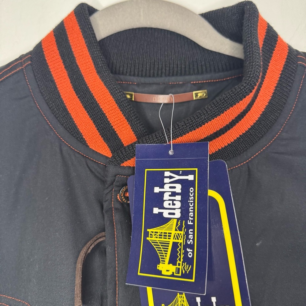 NWT Derby of San Francisco The Classic 300 Jacket sz Large Black Orange Giants - Picture 2 of 9